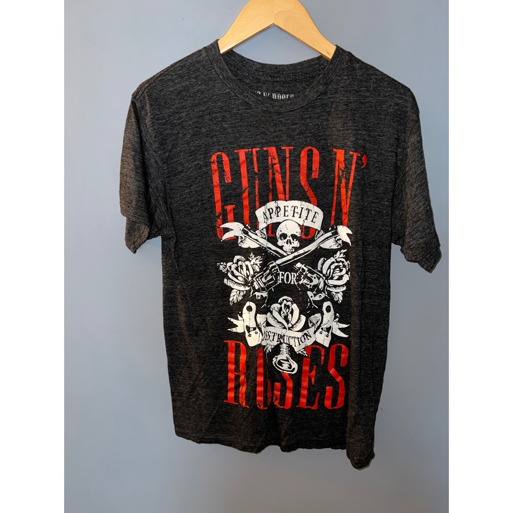 Guns N Roses Appetite for Destruction Band Tee Heather Charcoal Grey Medium